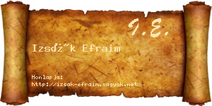 Izsák Efraim névjegykártya